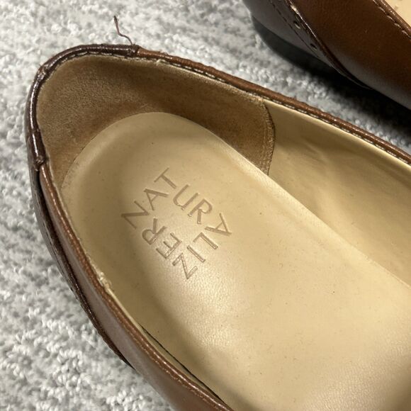 Naturalizer Lorraine Flats Shoes Womens 12 Tassels Two Tone Brown Cap Toe - Picture 3 of 9